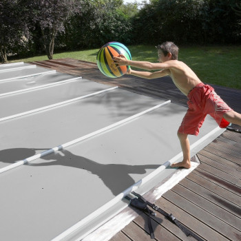 Couverture à barres pour piscine bois octogonale