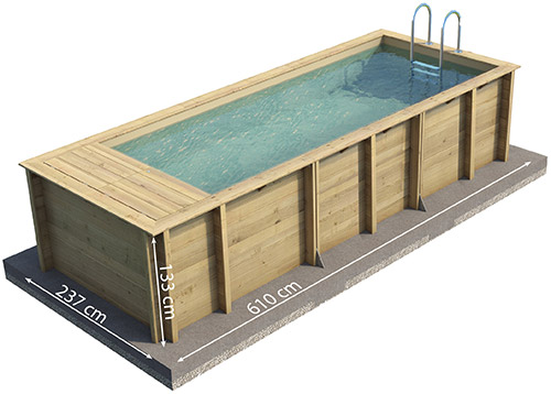 piscine en bois rectangulaire