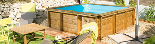 piscine en bois carrée hors-sol tropic junior